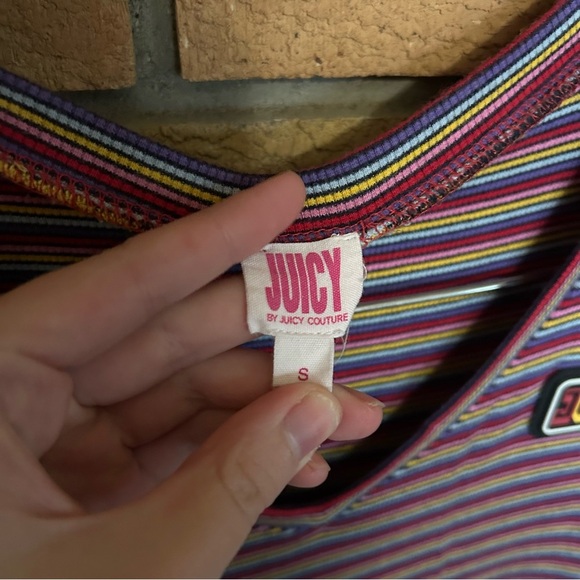 Juicy Couture Womens Midi Dress Multicolored Stripe Rib Knit Side Slit Small - Picture 4 of 9